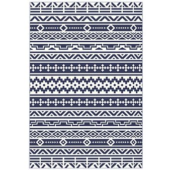 Pnronnc Reversible Outdoor Patio Rug 6x9 Waterproof Camping Carpet with Carry Bag