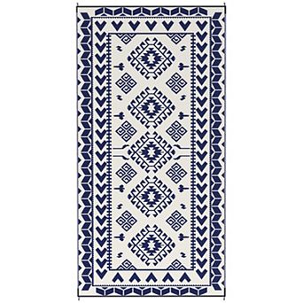 Pnronnc Outdoor Patio Rug 9x18 Reversible Waterproof Camping Carpet with Carry Bag