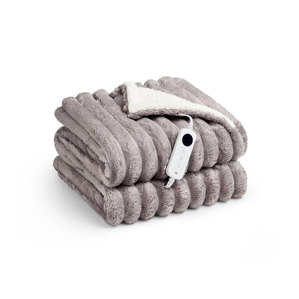 Serta® Heated Cord Plush Throw Blanket