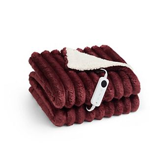 Serta® Heated Cord Plush Throw Blanket
