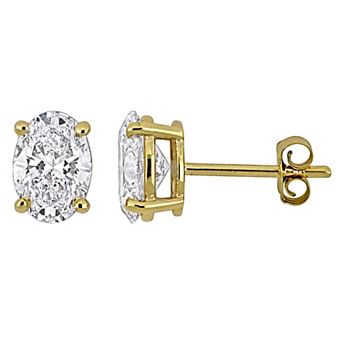 Stella Grace 2 Carat T.W. Lab Grown Diamond Oval-Cut Solitaire Stud Earrings