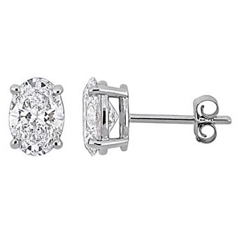 Stella Grace 2 Carat T.W. Lab Grown Diamond Oval-Cut Solitaire Stud Earrings