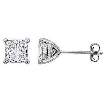 Stella Grace 2 Carat T.W. Lab-Grown Princess-Cut Diamond Stud Earrings