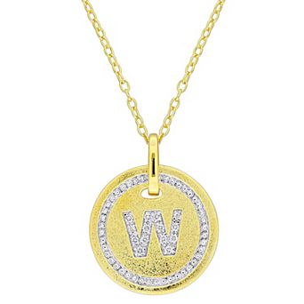 Stella Grace Yellow Gold Over Sterling Silver Diamond Accent Initial Pendant Necklace