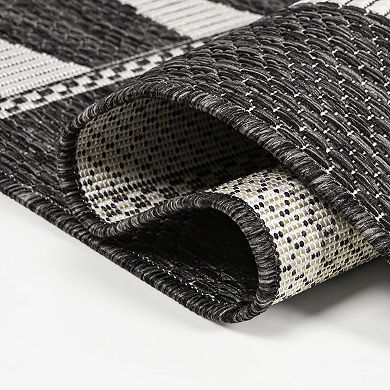 Odette Modern Geometric Abstract Two-Tone Indoor/Outdoor Area Rug