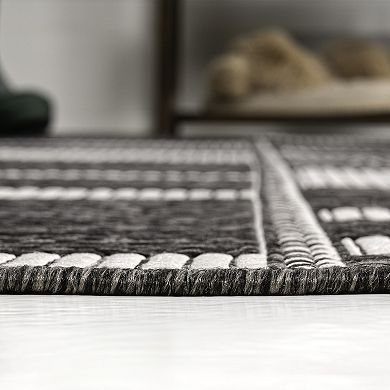 Odette Modern Geometric Abstract Two-Tone Indoor/Outdoor Area Rug