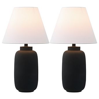 Elinore 24.5" Minimalist Scandinavian Resin/Iron Ginger Jar LED Table Lamp (Set of 2)