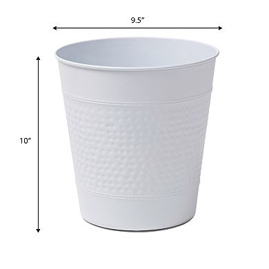 Riley Modern Classic Hammered Steel Accent 2-Gallon Wastebasket