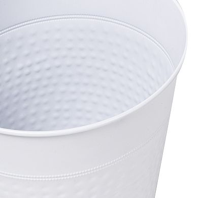 Riley Modern Classic Hammered Steel Accent 2-Gallon Wastebasket