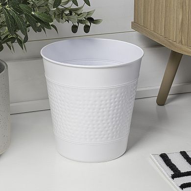 Riley Modern Classic Hammered Steel Accent 2-Gallon Wastebasket