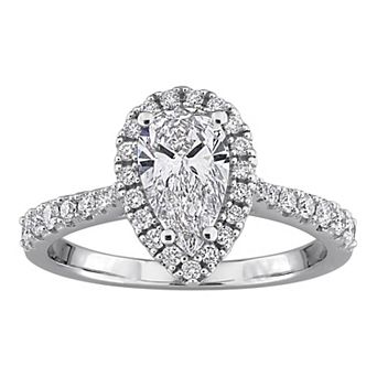 Stella Grace Sterling Silver 1 3/8 Carat T.W. Lab-Grown Diamond Halo Engagement Ring