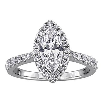 Stella Grace Sterling Silver 1 3/8 Carat T.W. Lab-Grown Diamond Halo Engagement Ring