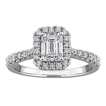 Stella Grace Sterling Silver 1 1/2 Carat T.W. Lab-Grown Diamond Halo Engagement Ring