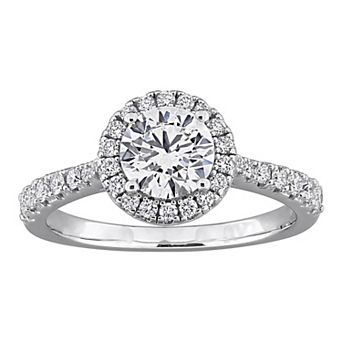 Stella Grace Sterling Silver 1 3/8 Carat T.W. Lab-Grown Diamond Halo Engagement Ring