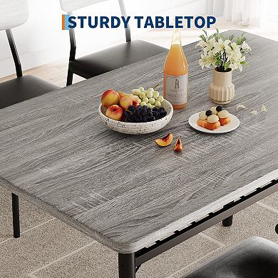Dining Table for 2 with Storage Rack, Square Table with Upholstered Chairs, for Small Space