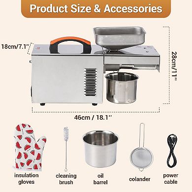 900W Electric Oil Press Accessory for Food Processors