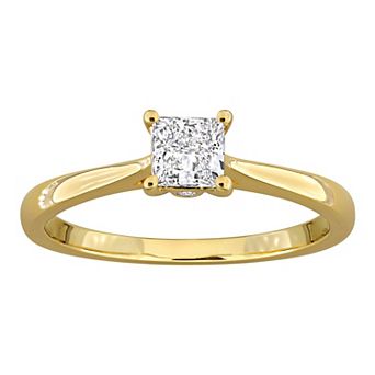 Stella Grace Gold Tone Over Silver 1/2 Carat T.W. Lab-Grown Diamond Solitaire Ring