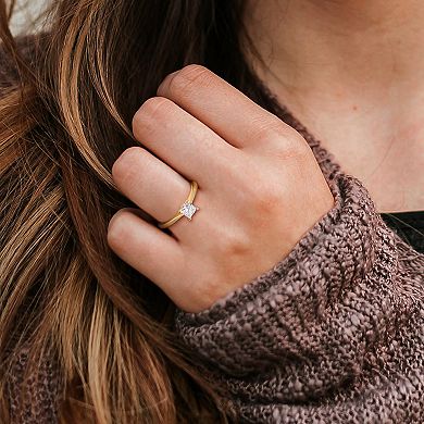 Stella Grace Gold Tone Over Silver 1/2 Carat T.W. Lab-Grown Diamond Solitaire Ring