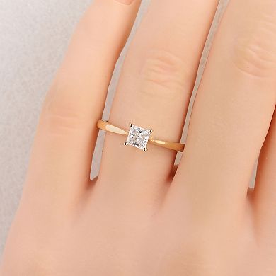 Stella Grace Gold Tone Over Silver 1/2 Carat T.W. Lab-Grown Diamond Solitaire Ring