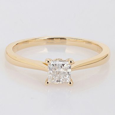Stella Grace Gold Tone Over Silver 1/2 Carat T.W. Lab-Grown Diamond Solitaire Ring
