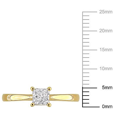 Stella Grace Gold Tone Over Silver 1/2 Carat T.W. Lab-Grown Diamond Solitaire Ring