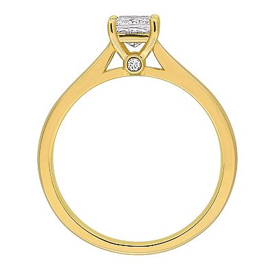 Stella Grace Gold Tone Over Silver 1/2 Carat T.W. Lab-Grown Diamond Solitaire Ring