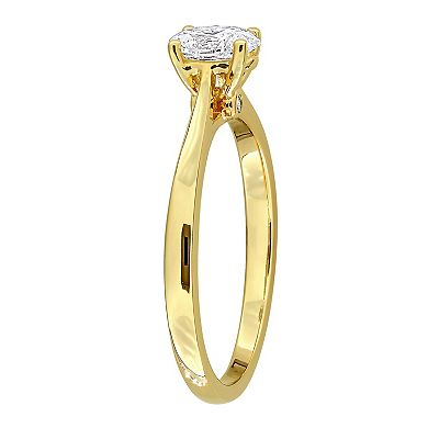 Stella Grace Sterling Silver 1/2 Carat T.W. Lab-Grown Diamond Oval-Cut Engagement Ring