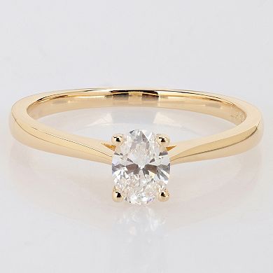Stella Grace Sterling Silver 1/2 Carat T.W. Lab-Grown Diamond Oval-Cut Engagement Ring
