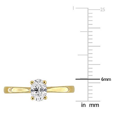 Stella Grace Sterling Silver 1/2 Carat T.W. Lab-Grown Diamond Oval-Cut Engagement Ring