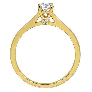 Stella Grace Sterling Silver 1/2 Carat T.W. Lab-Grown Diamond Oval-Cut Engagement Ring