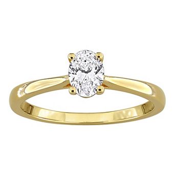Stella Grace Sterling Silver 1/2 Carat T.W. Lab-Grown Diamond Oval-Cut Engagement Ring