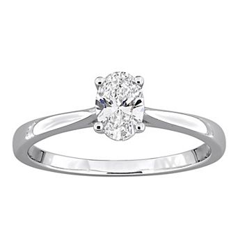 Stella Grace Sterling Silver 1/2 Carat T.W. Lab-Grown Diamond Oval-Cut Engagement Ring