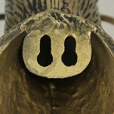 Gold Hare Head Wall Hanging Whimsical Decor with Glasses and Mustache
