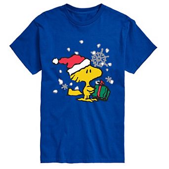 Men's Peanuts Woodstock Christmas Present Short Sleeve Graphic Tee