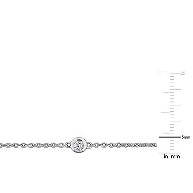 Stella Grace Sterling Silver Lab-Created White Sapphire Station Bracelet