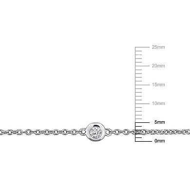 Stella Grace Sterling Silver Lab-Created White Sapphire Station Bracelet