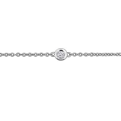 Stella Grace Sterling Silver Lab-Created White Sapphire Station Bracelet