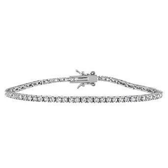 Stella Grace Sterling Silver Lab-Created White Sapphire Tennis Bracelet