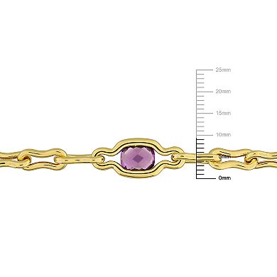 Stella Grace Sterling Silver Amethyst Link Bracelet