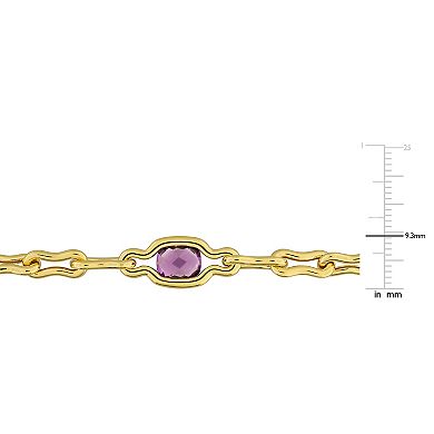 Stella Grace Sterling Silver Amethyst Link Bracelet