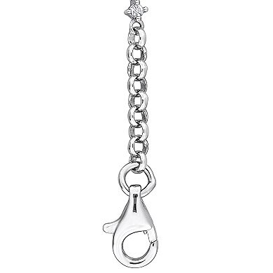 Stella Grace Sterling Silver Amethyst & White Topaz Station Bracelet