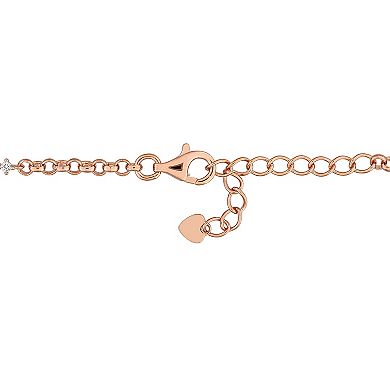 Stella Grace Sterling Silver Lab-Created Pink & White Sapphire Station Bracelet