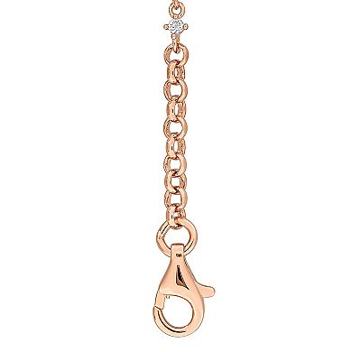 Stella Grace Sterling Silver Lab-Created Pink & White Sapphire Station Bracelet