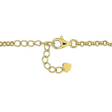 Stella Grace Sterling Silver Rhodolite & White Topaz Station Bracelet