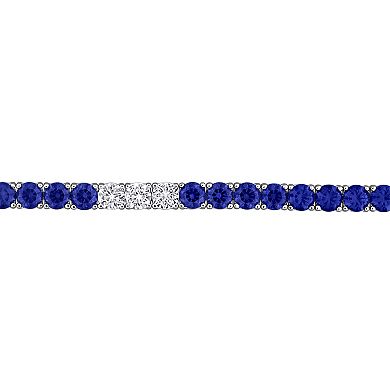 Stella Grace Sterling Silver Lab-Created Sapphire Tennis Bracelet