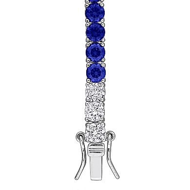 Stella Grace Sterling Silver Lab-Created Sapphire Tennis Bracelet