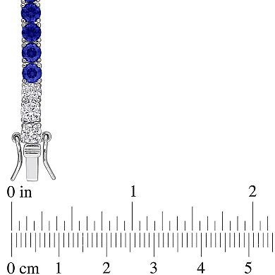 Stella Grace Sterling Silver Lab-Created Sapphire Tennis Bracelet
