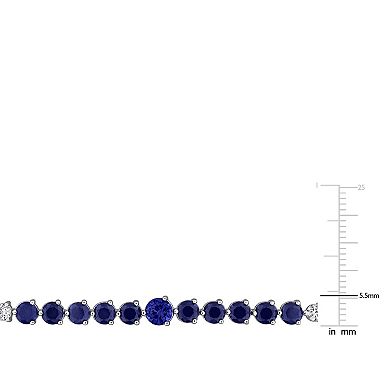 Stella Grace Sterling Silver Lab-Created Blue & White Sapphire Tennis Bracelet