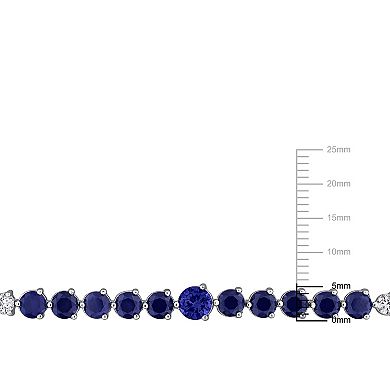 Stella Grace Sterling Silver Lab-Created Blue & White Sapphire Tennis Bracelet