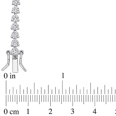 Stella Grace Sterling Silver Lab-Created Emerald & Lab-Created White Sapphire Graduated Tennis Bracelet